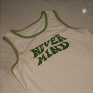 Green Nevermind crop top